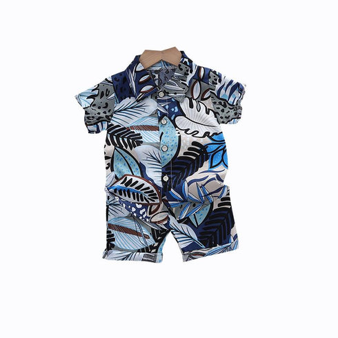 Summer children's short sleeve shirt set